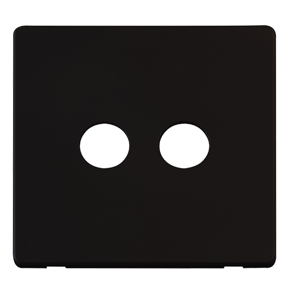 Click® Scolmore Definity™ SCP232MB Twin Coaxial Outlet Cover Plate  Metal Black  Insert