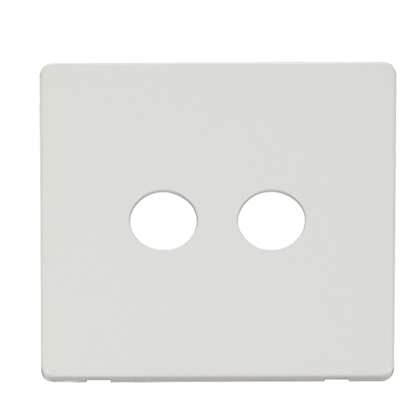 Click® Scolmore Definity™ SCP232MW Twin Coaxial Outlet Cover Plate  Metal White  Insert