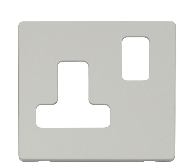 Click® Scolmore Definity™ SCP234PW 15A Round Pin Switched Socket Cover Plate  Polar White  Insert