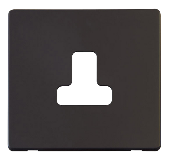 Click® Scolmore Definity™ SCP238BK 5A Round Pin Socket Cover Plate  Matt Black  Insert