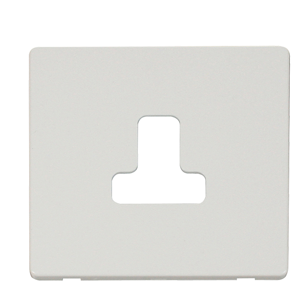 Click® Scolmore Definity™ SCP238MW 5A Round Pin Socket Cover Plate  Metal White  Insert