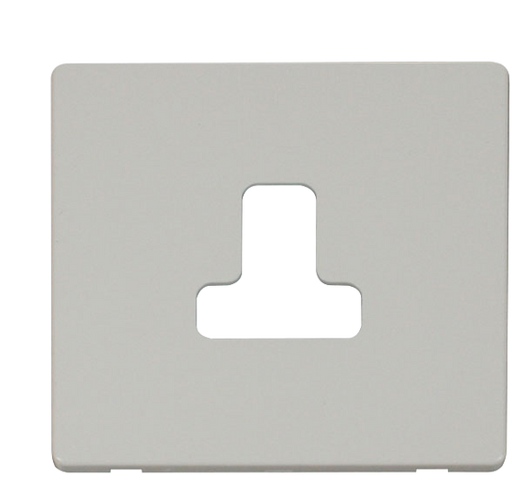 Click® Scolmore Definity™ SCP238PW 5A Round Pin Socket Cover Plate  Polar White  Insert