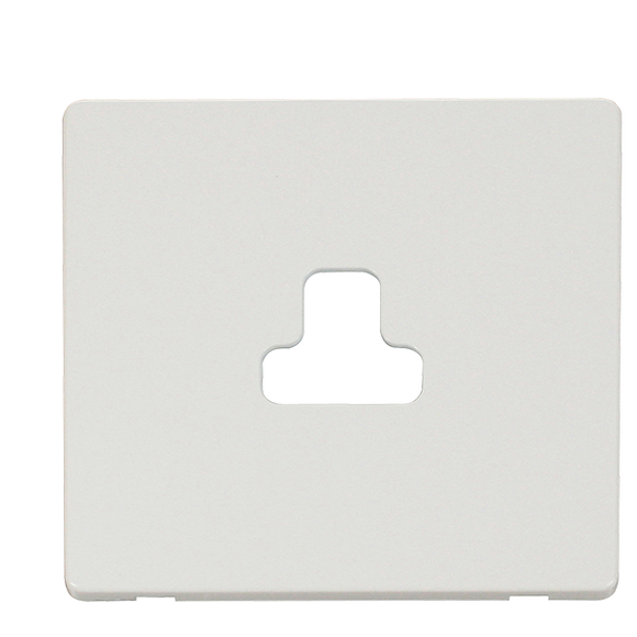 Click® Scolmore Definity™ SCP239MW 2A Round Pin Socket Cover Plate  Metal White  Insert