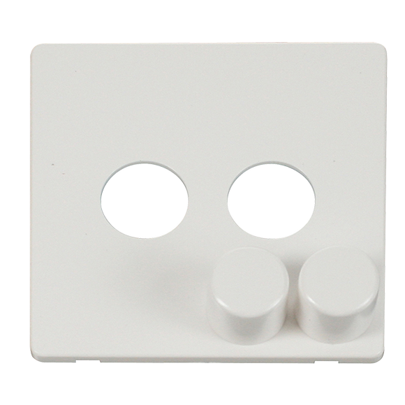 Click® Scolmore Definity™ SCP242MW 2 Gang Dimmer Switch Cover Plate  Metal White  Insert