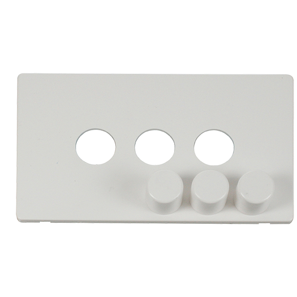 Click® Scolmore Definity™ SCP243MW 3 Gang Dimmer Switch Cover Plate  Metal White  Insert
