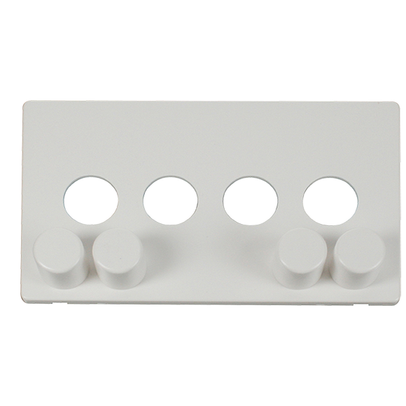 Click® Scolmore Definity™ SCP244MW 4 Gang Dimmer Switch Cover Plate  Metal White  Insert