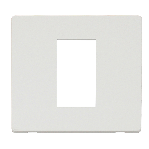 Click® Scolmore Definity™ SCP310MW 1 Gang New Media™ Cover Plate - 1 Aperture  Metal White  Insert