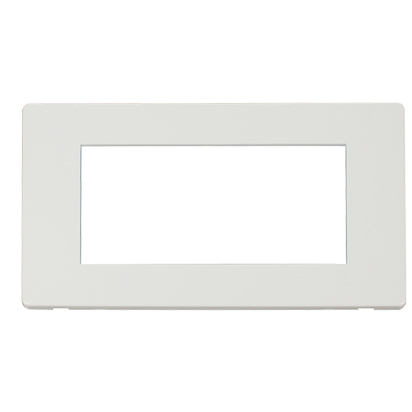 Click® Scolmore Definity™ SCP312MW 2 Gang New Media™ Cover Plate - 4 Apertures  Metal White  Insert