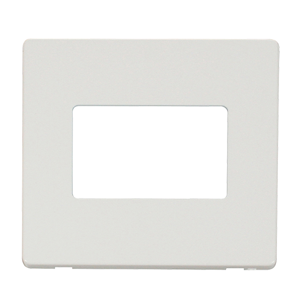 Click® Scolmore Definity™ SCP403MW 1 Gang MiniGrid® Cover Plate - 3 Apertures  Metal White  Insert