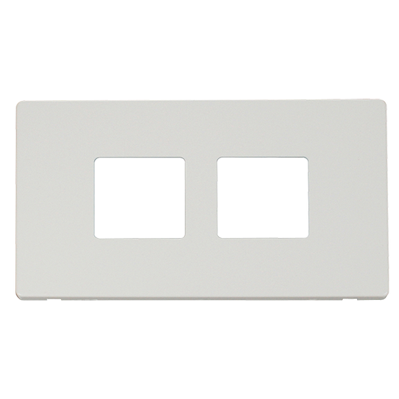 Click® Scolmore Definity™ SCP404MW 2 Gang MiniGrid® Cover Plate - 2 x 2 Apertures  Metal White  Insert