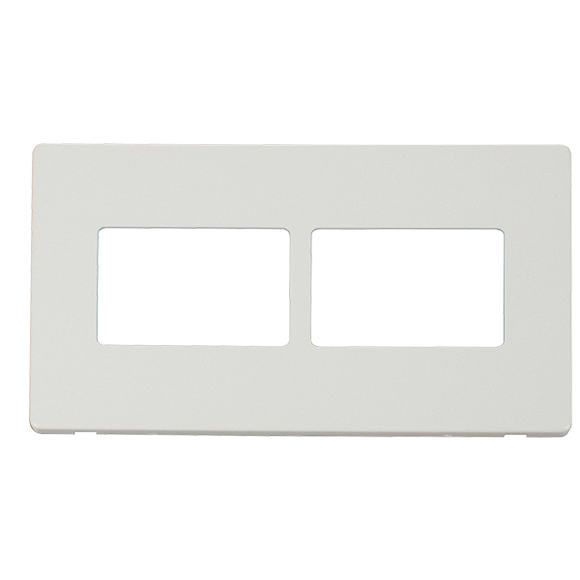 Click® Scolmore Definity™ SCP406MW 2 Gang MiniGrid® Cover Plate - 2 x 3 Apertures  Metal White  Insert