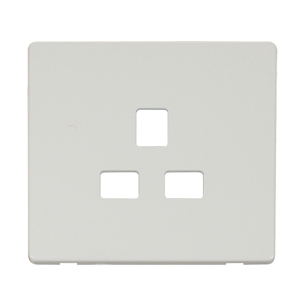 Click® Scolmore Definity™ SCP430MW 13A 1 Gang Socket Cover Plate  Metal White  Insert