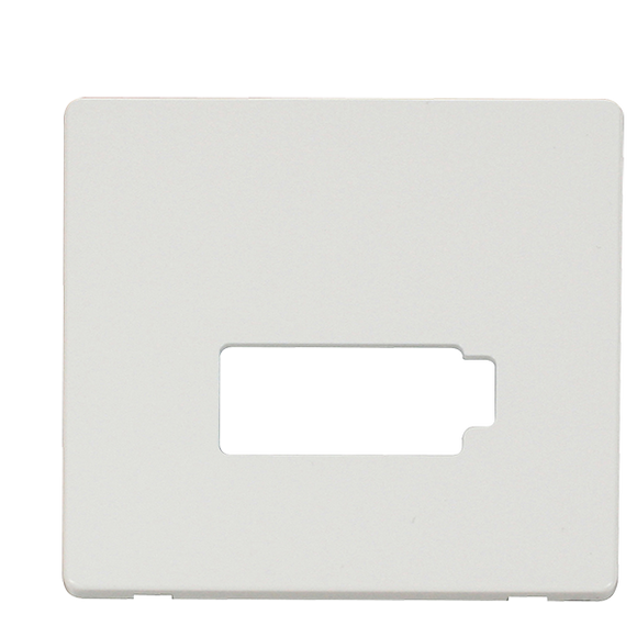 Click® Scolmore Definity™ SCP450MW 13A Lockable FCU Cover Plate  Metal White  Insert