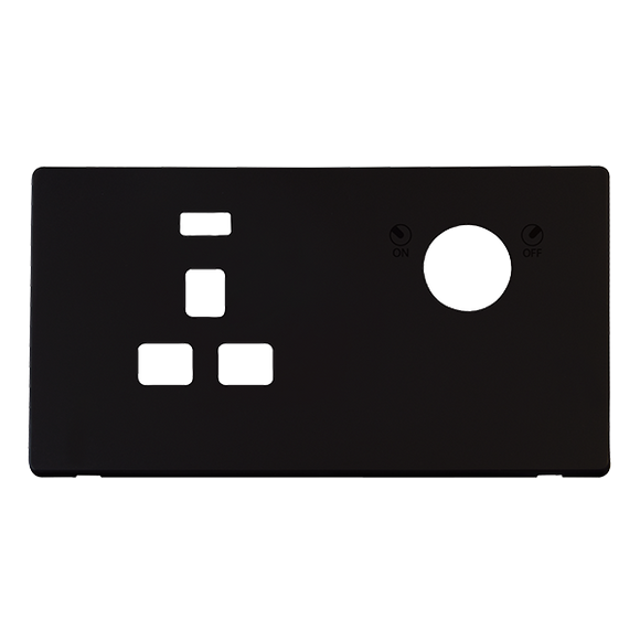 Click® Scolmore Definity™ SCP655MB 13A 1 Gang DP Key Lockable Socket With Neon Cover Plate Metal Black  Insert