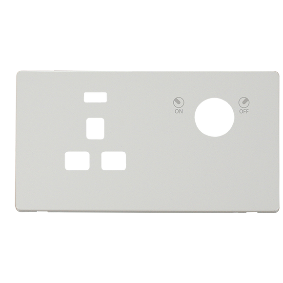 Click® Scolmore Definity™ SCP655MW 13A 1 Gang DP Key Lockable Socket With Neon Cover Plate Metal White  Insert