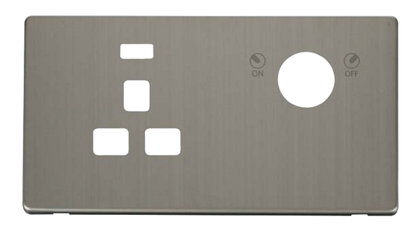 Click® Scolmore Definity™ SCP655SS 13A 1 Gang DP Key Lockable Socket With Neon Cover Plate Stainless Steel  Insert