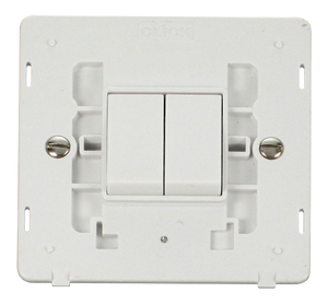 Click® Scolmore Definity™ SIN012PW 10AX 2 Gang 2 Way Switch Insert   Polar White Insert