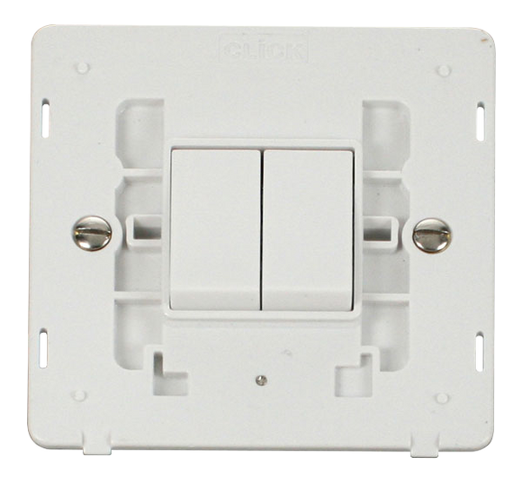 Click® Scolmore Definity™ SIN012PW 10AX 2 Gang 2 Way Switch Insert   Polar White Insert