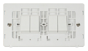 Click® Scolmore Definity™ SIN019PW 10AX 4 Gang 2 Way Switch Insert   Polar White Insert