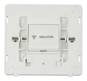 Click® Scolmore Definity™ SIN020PW 10A 3 Pole Fan Isolation Switch Insert   Polar White Insert