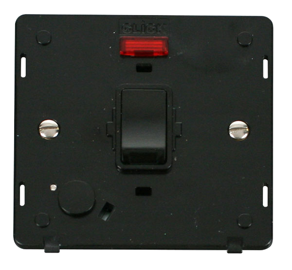 Click® Scolmore Definity™ SIN023BK 20A DP Switch With Neon Insert   Black Insert