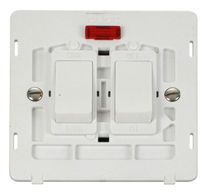 Click® Scolmore Definity™ SIN024PW 20A Sink/Bath Switch With Neon Insert   Polar White Insert