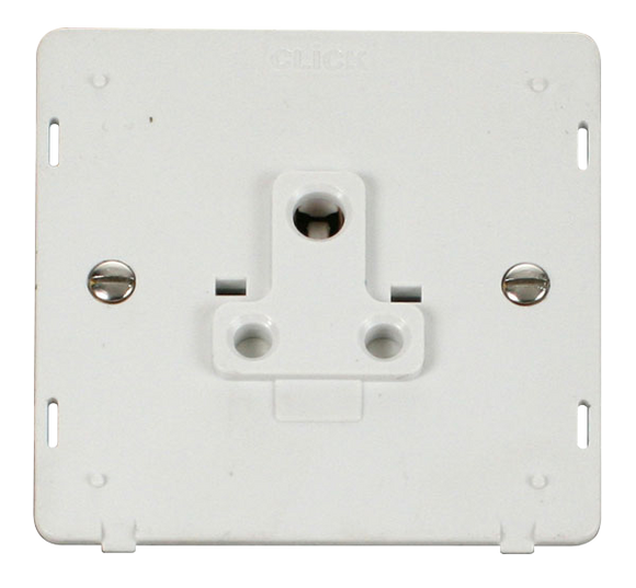 Click® Scolmore Definity™ SIN038PW 5A Round Pin Socket Insert   Polar White Insert