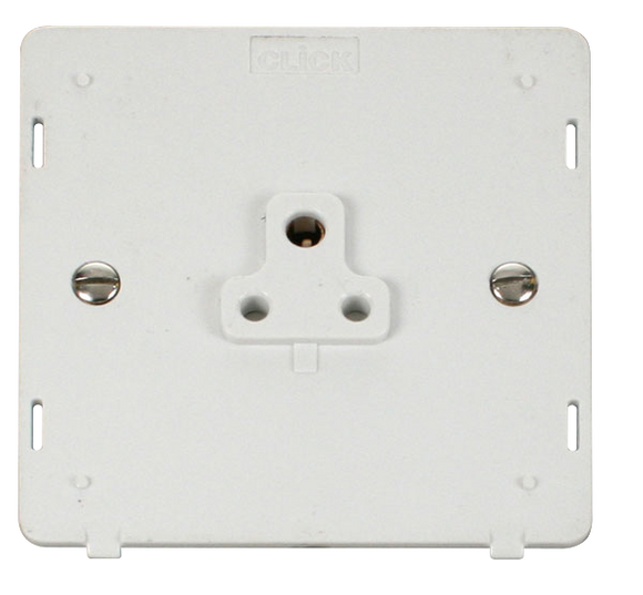 Click® Scolmore Definity™ SIN039PW 2A Round Pin Socket Insert   Polar White Insert