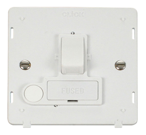 Click® Scolmore Definity™ SIN051PW 13A Switched FCU Insert   Polar White Insert