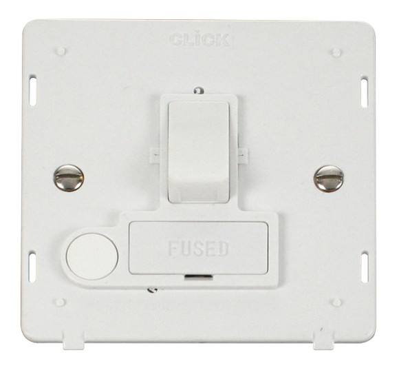 Click® Scolmore Definity™ SIN051PW 13A Switched FCU Insert   Polar White Insert