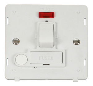 Click® Scolmore Definity™ SIN052PW 13A Switched FCU With Neon Insert   Polar White Insert