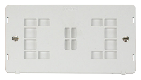 Click® Scolmore Definity™ SIN061PW 2 Gang Blank Plate Insert   Polar White Insert