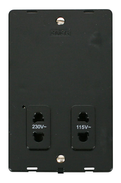 Click® Scolmore Definity™ SIN100BK 115/230V Dual Voltage Shaver Socket Insert   Black Insert