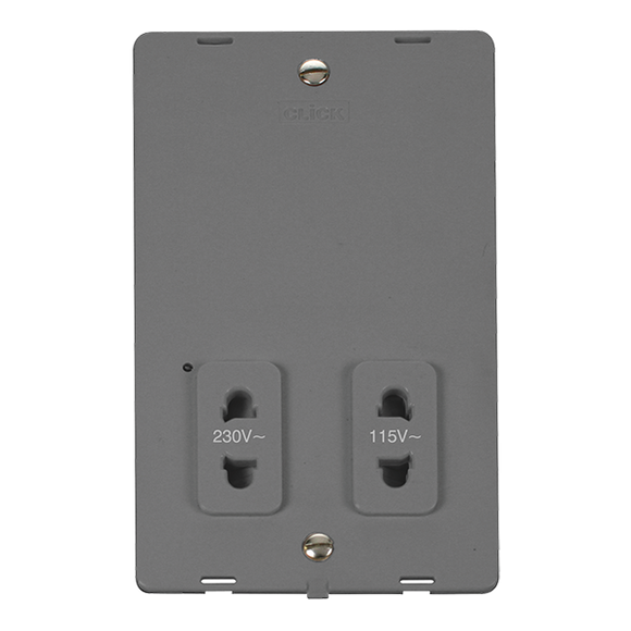 Click® Scolmore Definity™ SIN100GY 115/230V Dual Voltage Shaver Socket Insert   Grey Insert