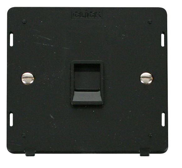 Click® Scolmore Definity™ SIN115BK Single RJ11 (Irish/US) Outlet Insert   Black Insert