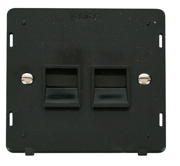 Click® Scolmore Definity™ SIN121BK Twin Telephone Outlet Insert - Master   Black Insert