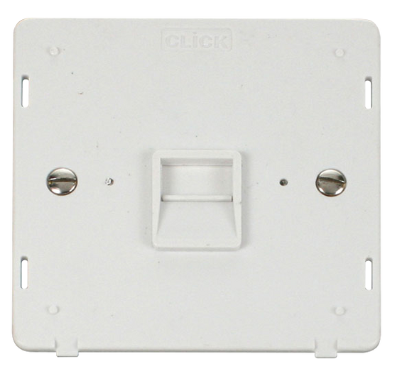 Click® Scolmore Definity™ SIN125PW Single Telephone Outlet Insert - Secondary   Polar White Insert