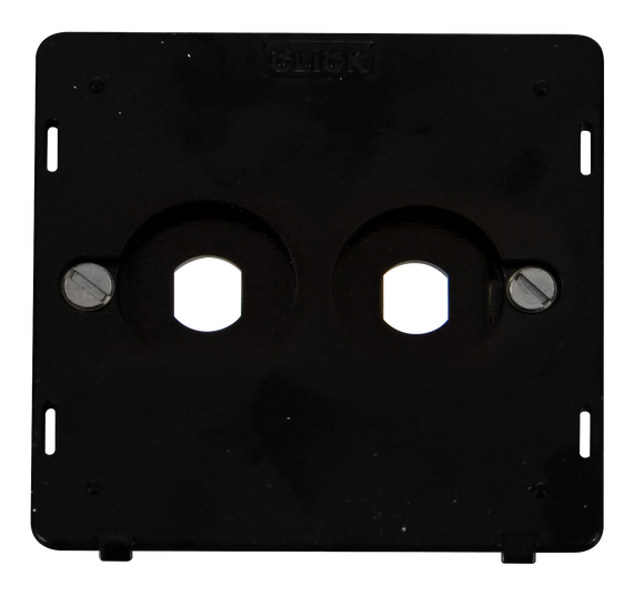 Click® Scolmore Definity™ SIN142PL 2 Gang Unfurnished Dimmer Switch Insert - 2 Apertures  Black Insert