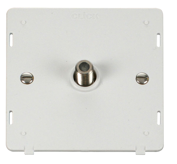 Click® Scolmore Definity™ SIN156PW Non-isolated Single Satellite Outlet Insert   Polar White Insert