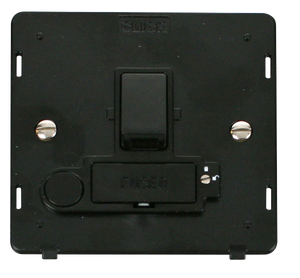 Click® Scolmore Definity™ SIN251BK 13A Lockable Switched FCU Insert   Black Insert