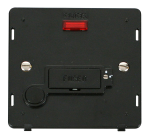 Click® Scolmore Definity™ SIN253BK 13A Lockable FCU With Neon Insert   Black Insert