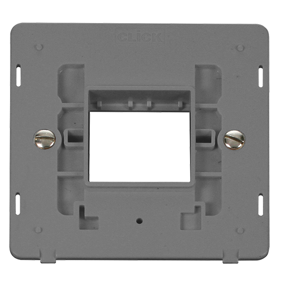 Click® Scolmore Definity™ SIN402GY 1 Gang MiniGrid® Unfurnished Plate Insert - 2 Apertures   Grey Insert