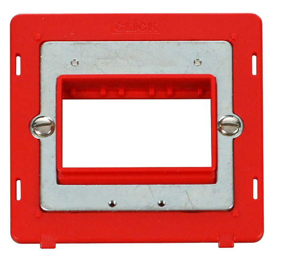 Click® Scolmore Definity™ SIN403RD 1 Gang MiniGrid® Unfurnished Plate Insert - 3 Apertures   Red Insert