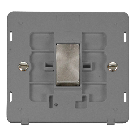 Click® Scolmore Definity™ SIN411GYBS 10AX Ingot 1 Gang 2 Way Switch Insert  Brushed Stainless Grey Insert