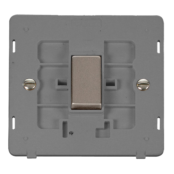 Click® Scolmore Definity™ SIN411GYSS 10AX Ingot 1 Gang 2 Way Switch Insert  Stainless Steel Grey Insert