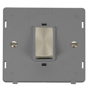 Click® Scolmore Definity™ SIN500GYBS 45A Ingot 1 Gang DP Switch Insert  Brushed Stainless Grey Insert