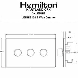 Hamilton 7HBC3XLEDITB100 Hartland CFX Connaught Bronze 3g 100W LED 2 Way Push On/Off Rotary Dimmer Connaught Bronze Insert