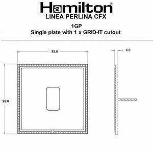 Hamilton LPX1GPCB-CB Linea-Perlina CFX Grid-IT Copper Bronze Frame/Copper Bronze Front 1 Gang Grid Fix Aperture Plate with Grid Insert