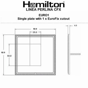 Hamilton LPXEURO1CB-CB Linea-Perlina CFX EuroFix Copper Bronze Frame/Copper Bronze Front Single Plate complete with 1 EuroFix Aperture 25x50mm and Grid Insert