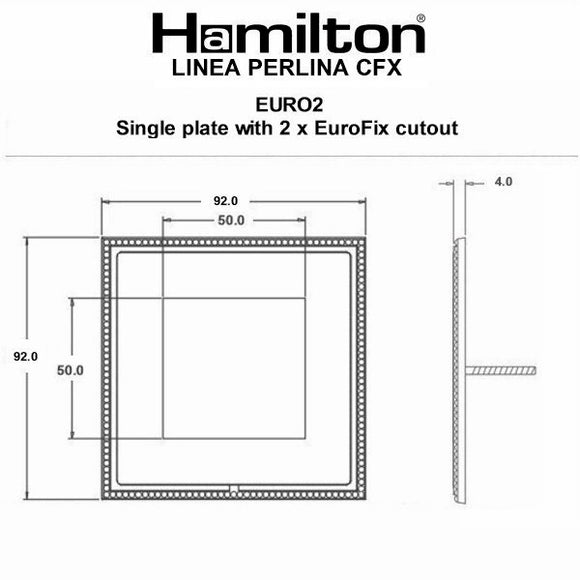 Hamilton LPXEURO2EB-EB Linea-Perlina CFX EuroFix Etrium Bronze Frame/Etrium Bronze Front Single Plate complete with 2 EuroFix Apertures 50x50mm and Grid Insert